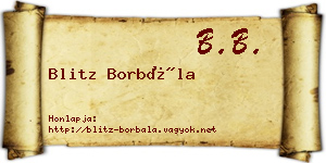 Blitz Borbála névjegykártya